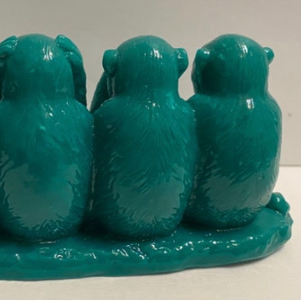 Feng Shui Red See No Evil, Hear No Evil, Speak No Evil Monkey Statue Figurine - Picture 4 of 4